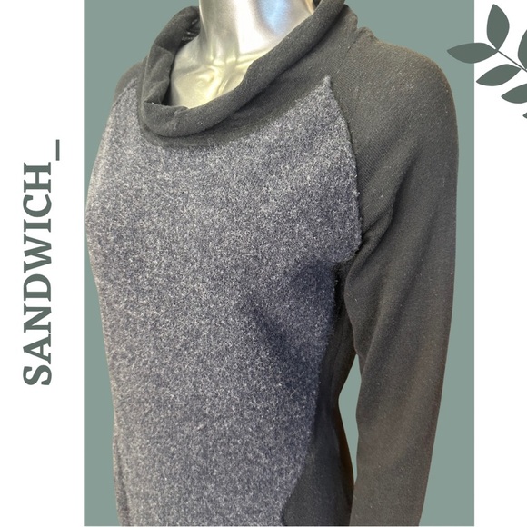 Sandwich Long Sleeve Knit Wool Blend Dress Color Block Detail Scoop Neck Medium - Picture 7 of 11